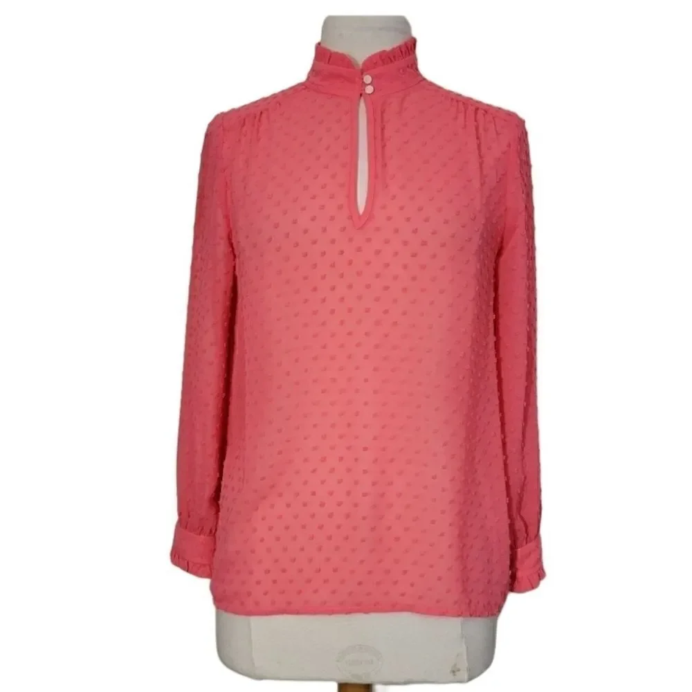 J. Crew Dots Rose/Pink Long Sleeves Sz 2